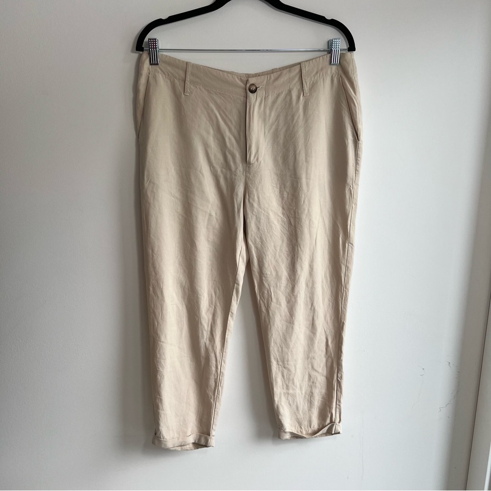 NAIF Beige Cropped Ankle Pants